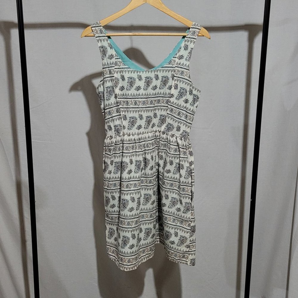 Levi's dress mini sleeveless white flowers boho beach sundress coastal summer